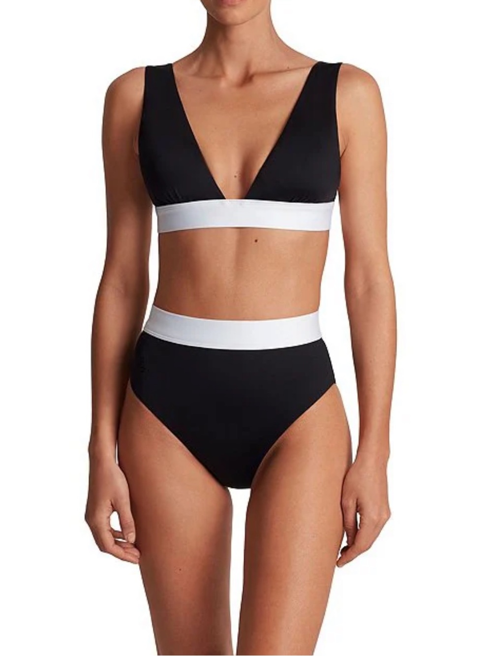 Ralph Lauren Black & White High-Waist Bikini Set